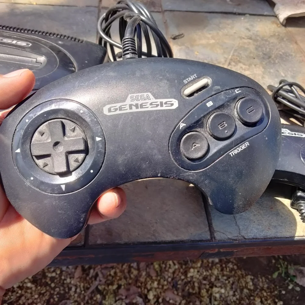 Genesis Classic Black Console with Two Controllers UNTESTED